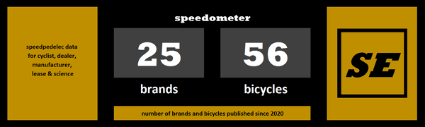 Speedpedelec Evolution Speedometer countup number of brands and bicycles